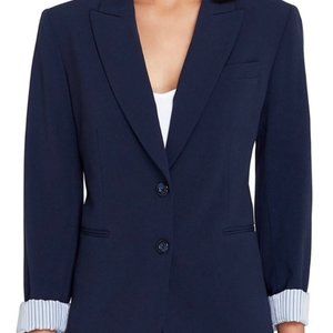 TAHARI ASL Petite Navy Arthur S Levine Blazer Jacket Size 4 Business Casual Form